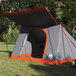 Campingtält med tak Grå och orange 282 x 225 x 154 cm taffeta