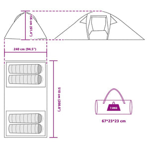 Tunnel tält med tak med lagring Blå 510 x 240 x 156 cm taffeta