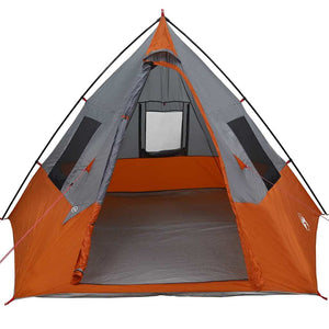 Tipi Tält med tak Grå och orange 383 x 338 x 217 cm taffeta