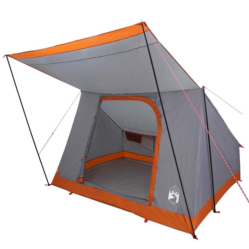 Campingtält med tak Grå och orange 223 x 163 x 130 cm taffeta