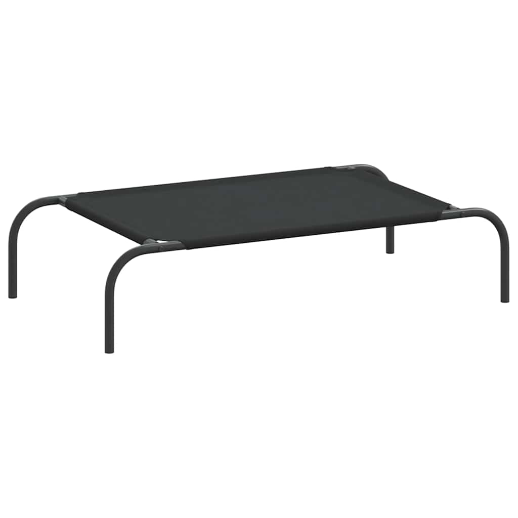 Förhöjd hundsäng svart 90x50x20 cm oxfordtyg och stål