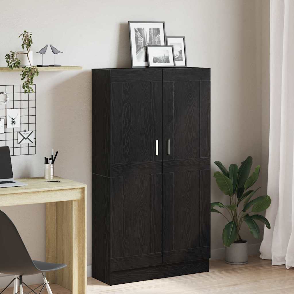 Bokskåp Svart Ek 82,5 x 30,5 x 150 cm Konstruerat trä
