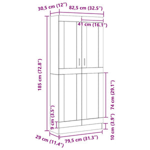 Bokskåp Svart ek 82,5 x 30,5 x 185 cm Konstruerat trä