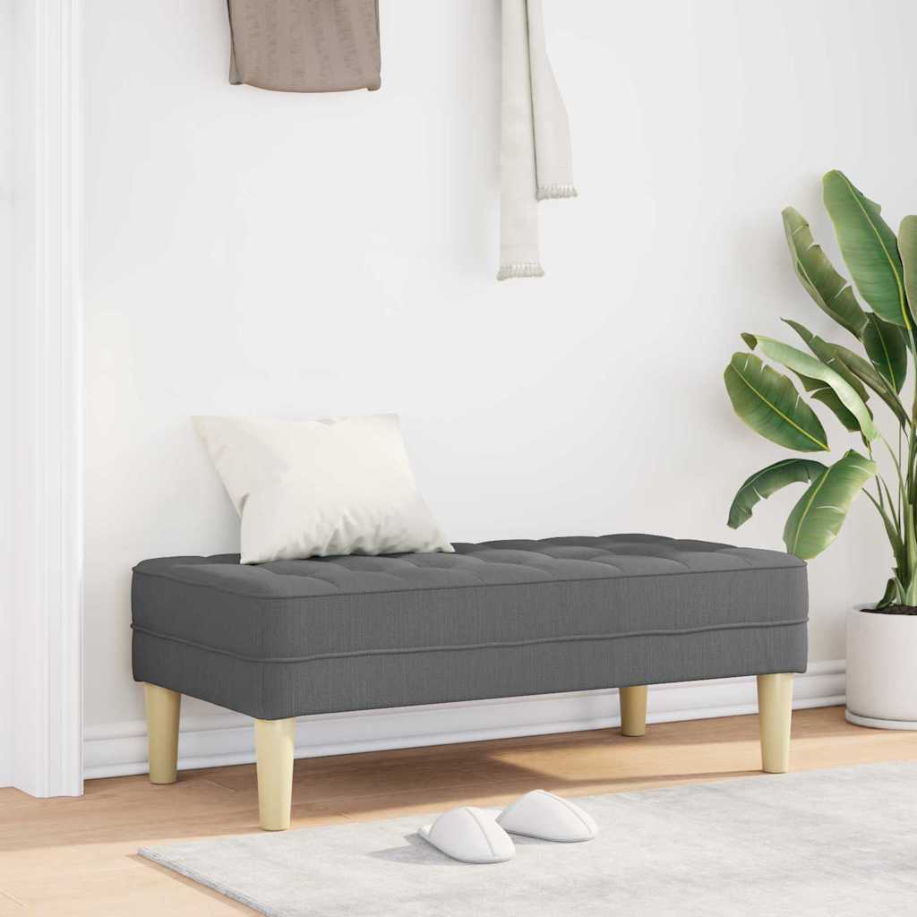 bänk med kudde Mörkgrå 113 x 57 x 39 cm tyg