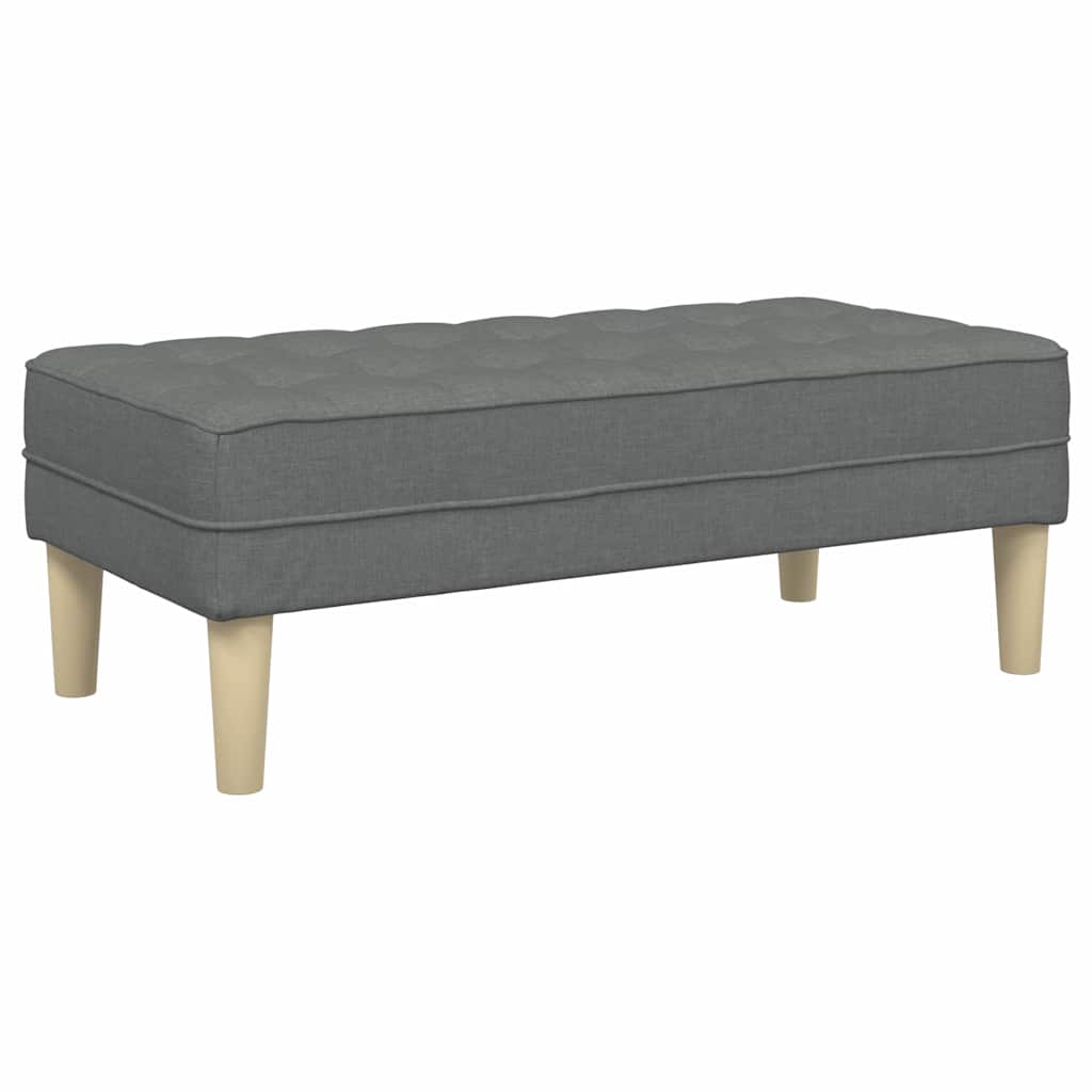 bänk med kudde Mörkgrå 113 x 57 x 39 cm tyg