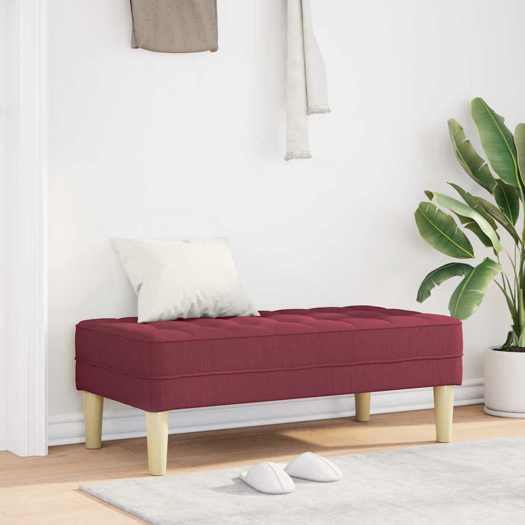 bänk med kudde Vinröd 113 x 57 x 39 cm tyg