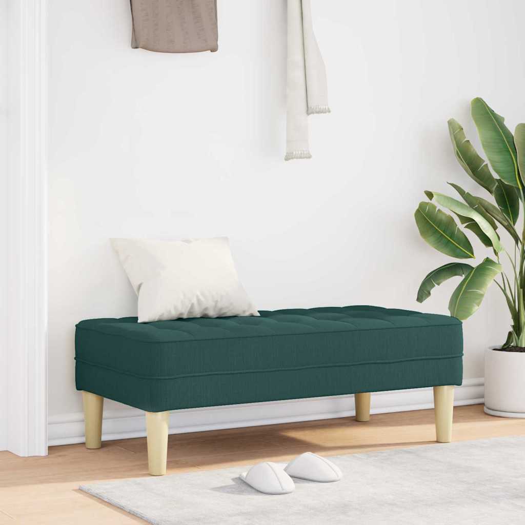 bänk med kudde Mörkgrön 113 x 57 x 39 cm tyg