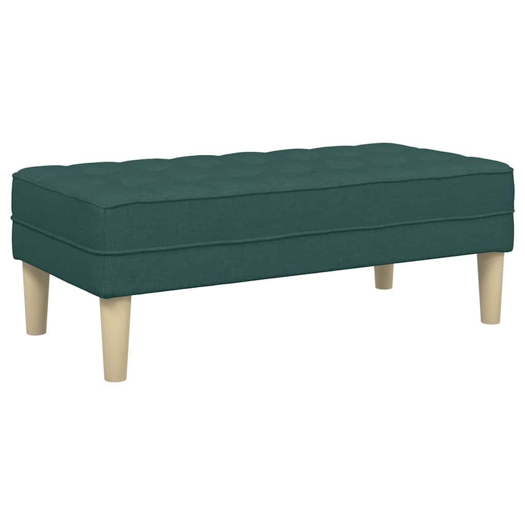 bänk med kudde Mörkgrön 113 x 57 x 39 cm tyg