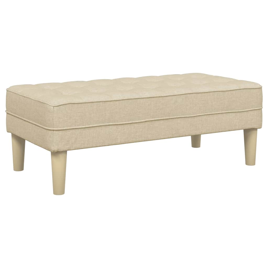 bänk med kudde Kräm 113 x 57 x 39 cm tyg