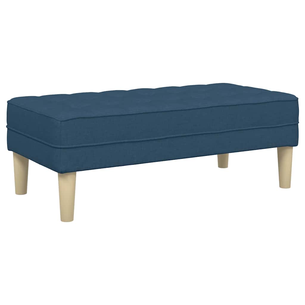 bänk med kudde Blå 113 x 57 x 39 cm tyg