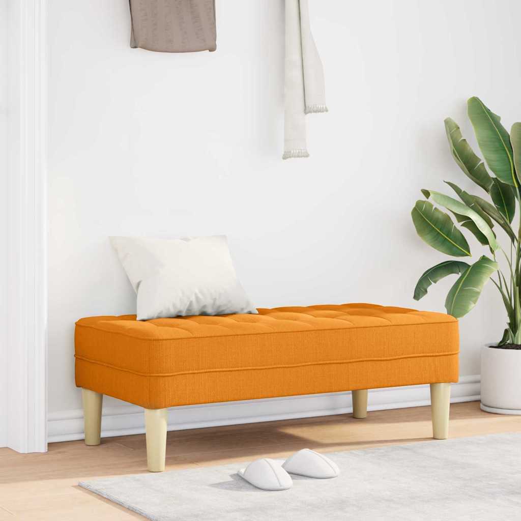 bänk med kudde Mörkgul 113 x 57 x 39 cm tyg
