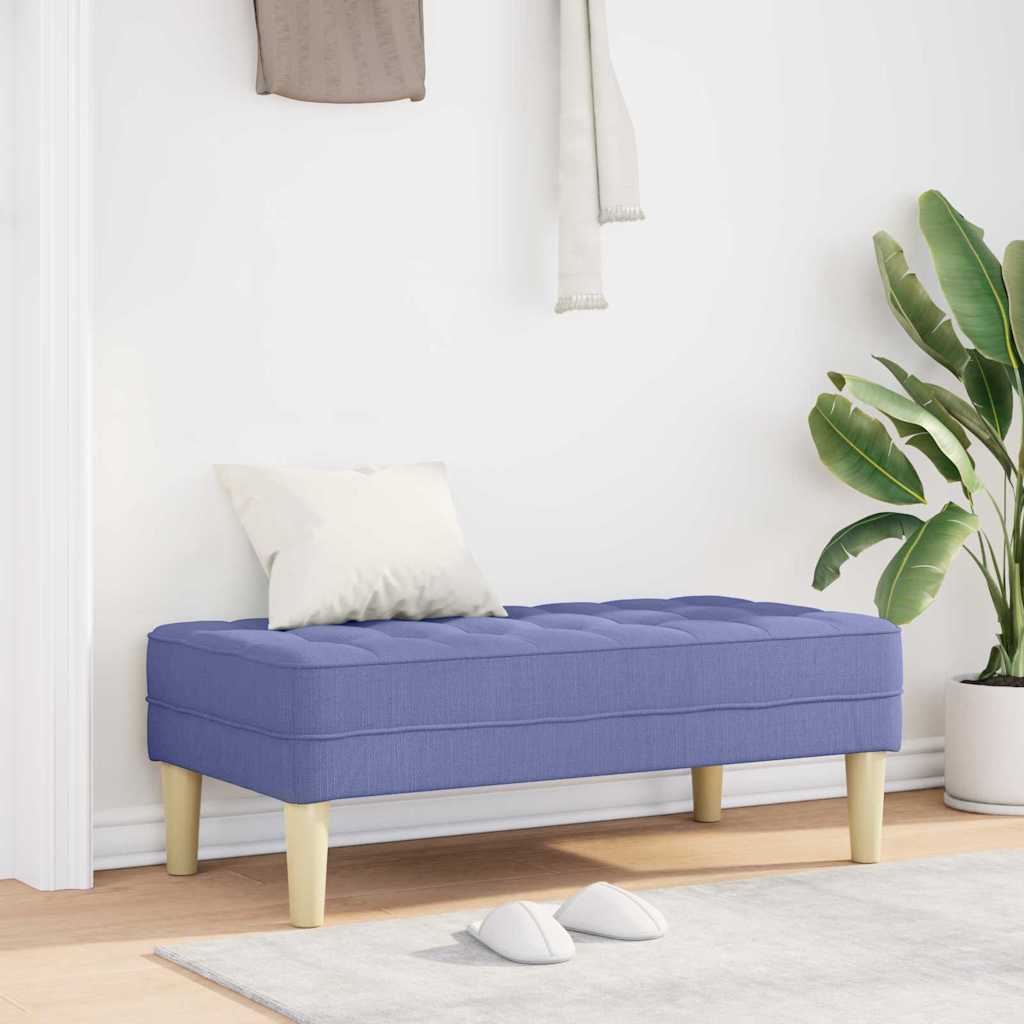 bänk med kudde Jeansblå 113 x 57 x 39 cm tyg