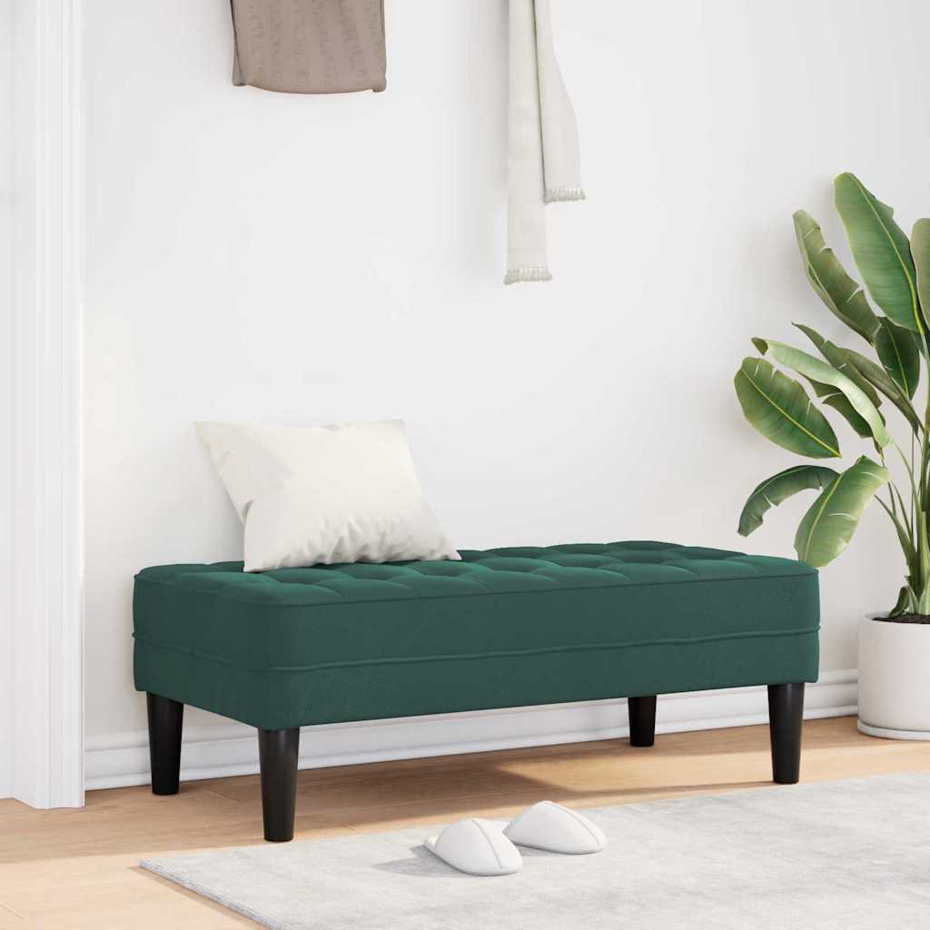 bänk med kudde Mörkgrön 113 x 57 x 39 cm Sammet