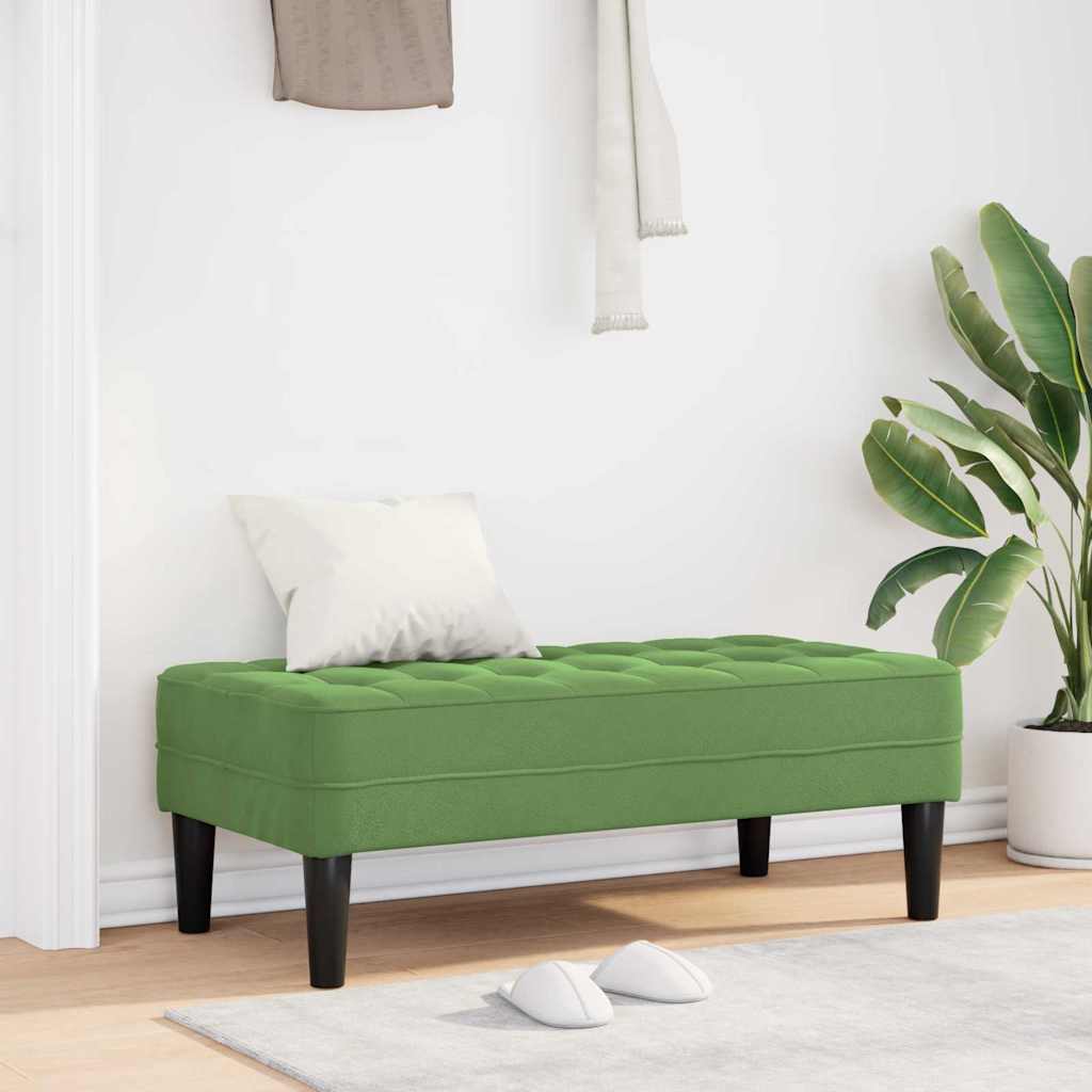 bänk med kudde Ljusgrön 113 x 57 x 39 cm Sammet