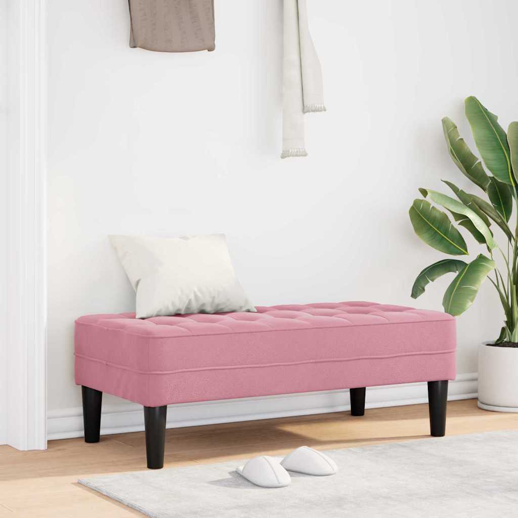 bänk med kudde Rosa 113 x 57 x 39 cm Sammet
