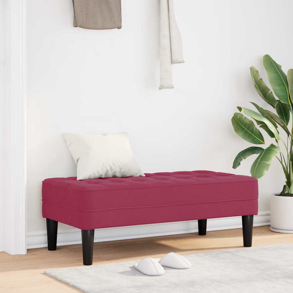 bänk med kudde Vinröd 113 x 57 x 39 cm Sammet