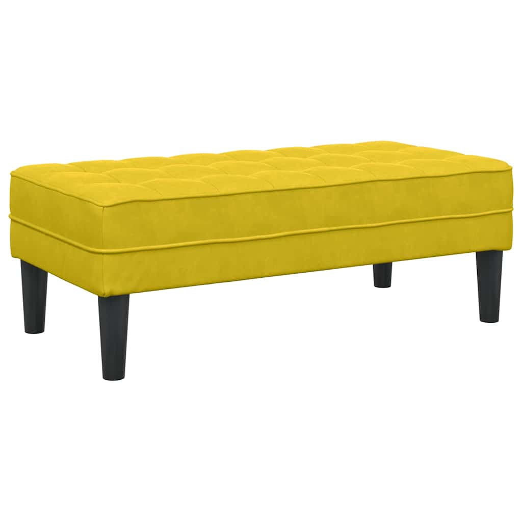 bänk med kudde Gul 113 x 57 x 39 cm Sammet