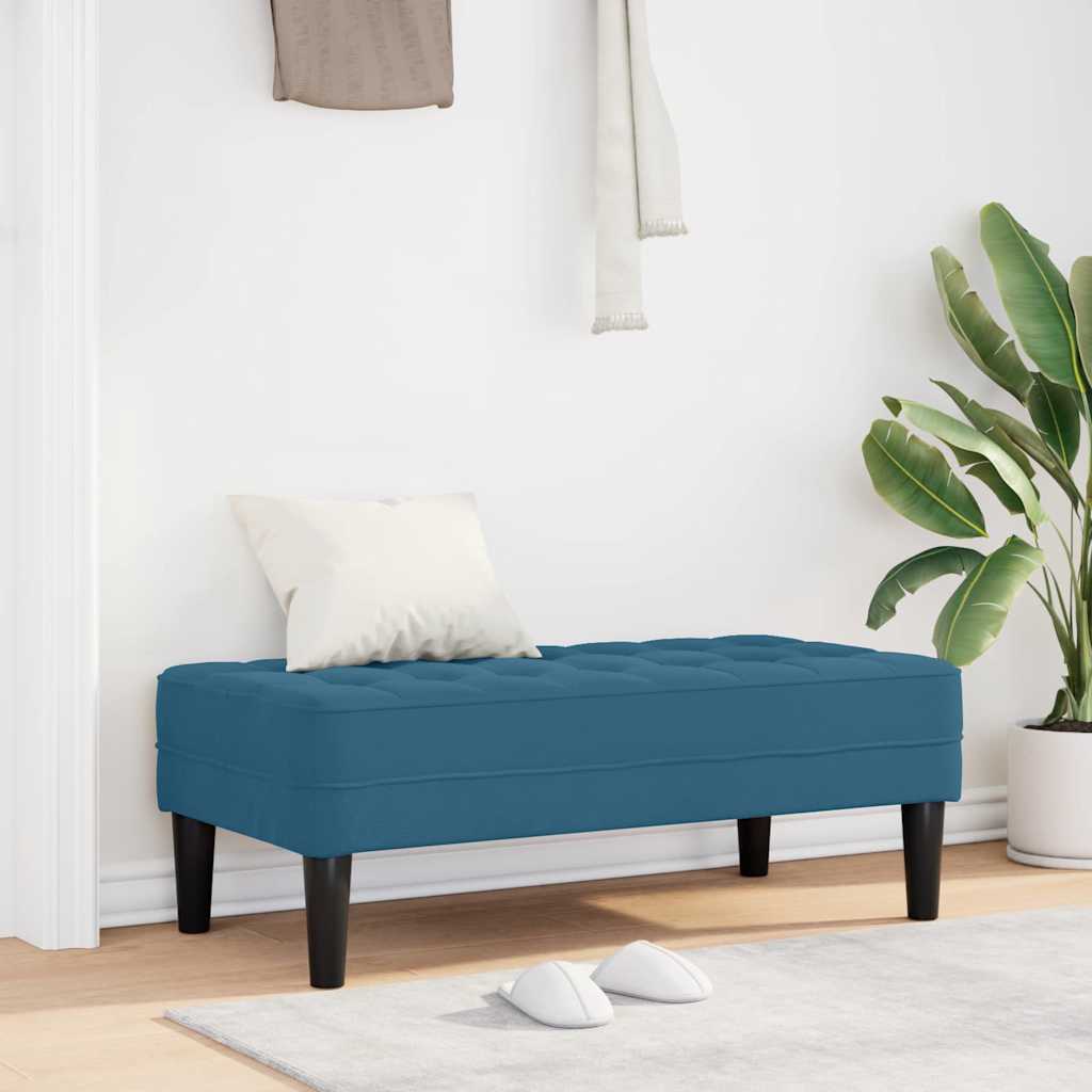 bänk med kudde Blå 113 x 57 x 39 cm Sammet