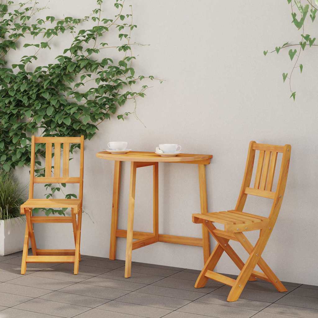 Utemöbler Bistro Stolar med kudde 2 pcs Massivt Akaciaträ