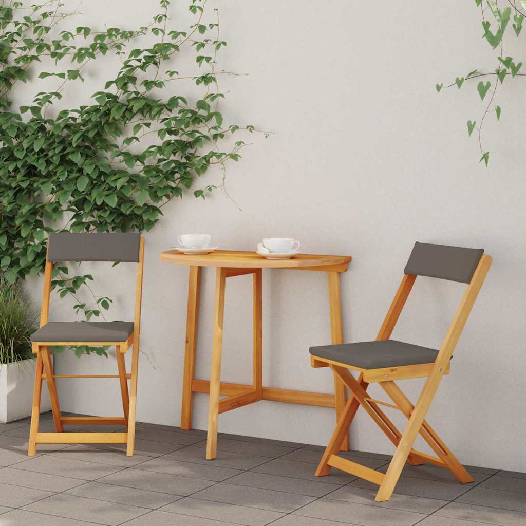 Bistroset med kudde 3 pcs Olivenatur Massivt Akaciaträ