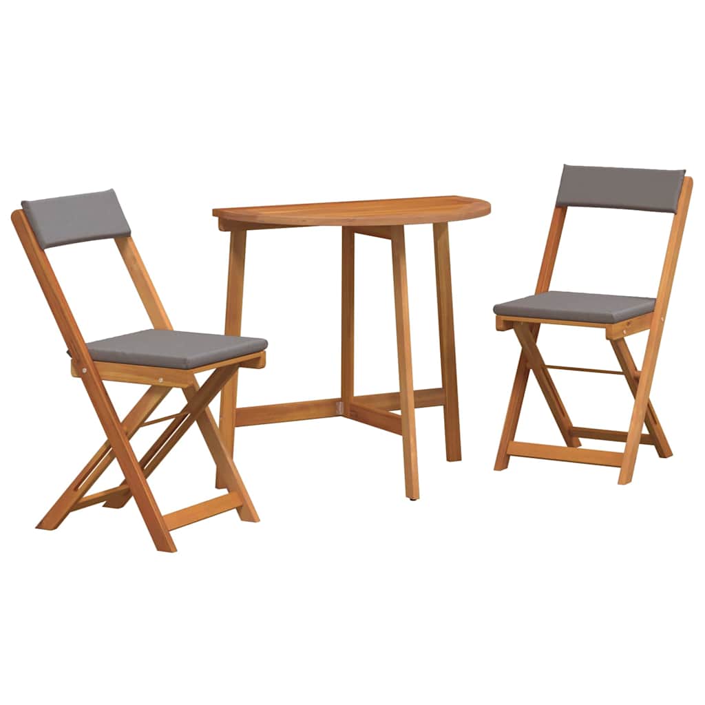 Bistroset med kudde 3 pcs Olivenatur Massivt Akaciaträ