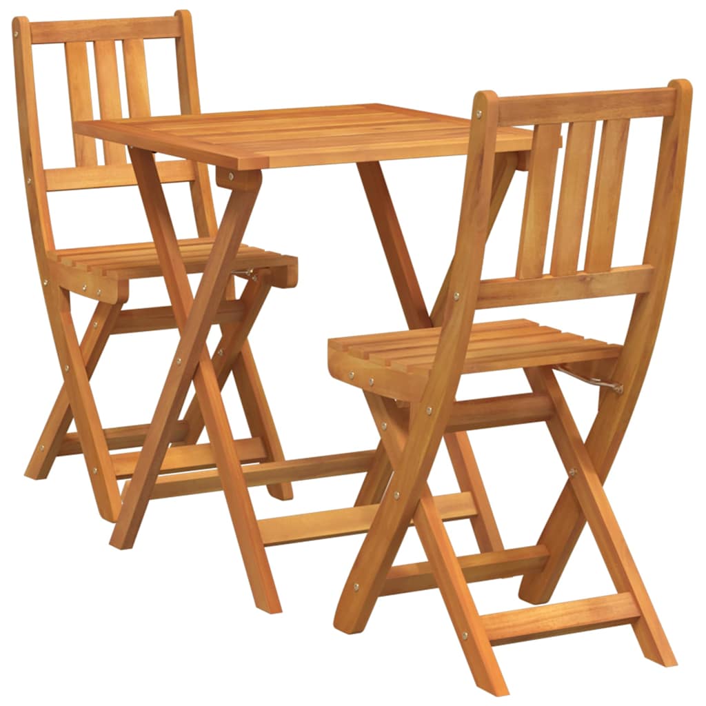 Bistroset 3 pcs Olivenatur Massivt Akaciaträ