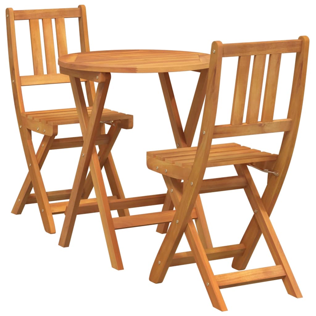 Bistroset 3 pcs Olivenatur Massivt Akaciaträ