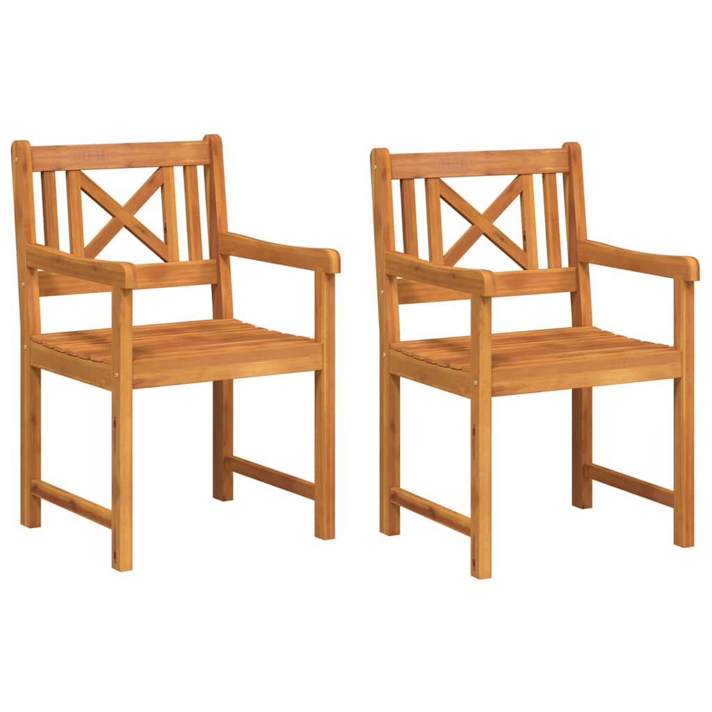 Trädgårdsstolar 2 pcs Naturlig Massivt Akaciaträ