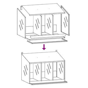Kycklingholk med 3 fack galvaniserad silvermetall