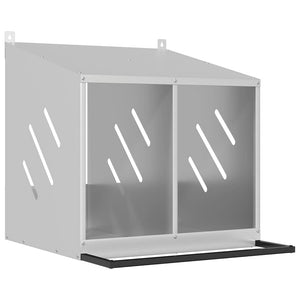 Kycklingholk med 2 fack galvaniserad silvermetall