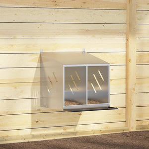 Kycklingholk med 2 fack galvaniserad silvermetall