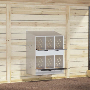 Kycklingholk med 6 fack galvaniserad silvermetall