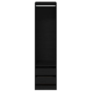 Garderob med låda Svart ek 50 x 50 x 200 cm Konstruerat trä