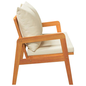 Trädgårdsbänk med kudde Olivenatur Massivt Akaciaträ