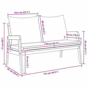 Trädgårdsbänk med kudde Olivenatur Massivt Akaciaträ