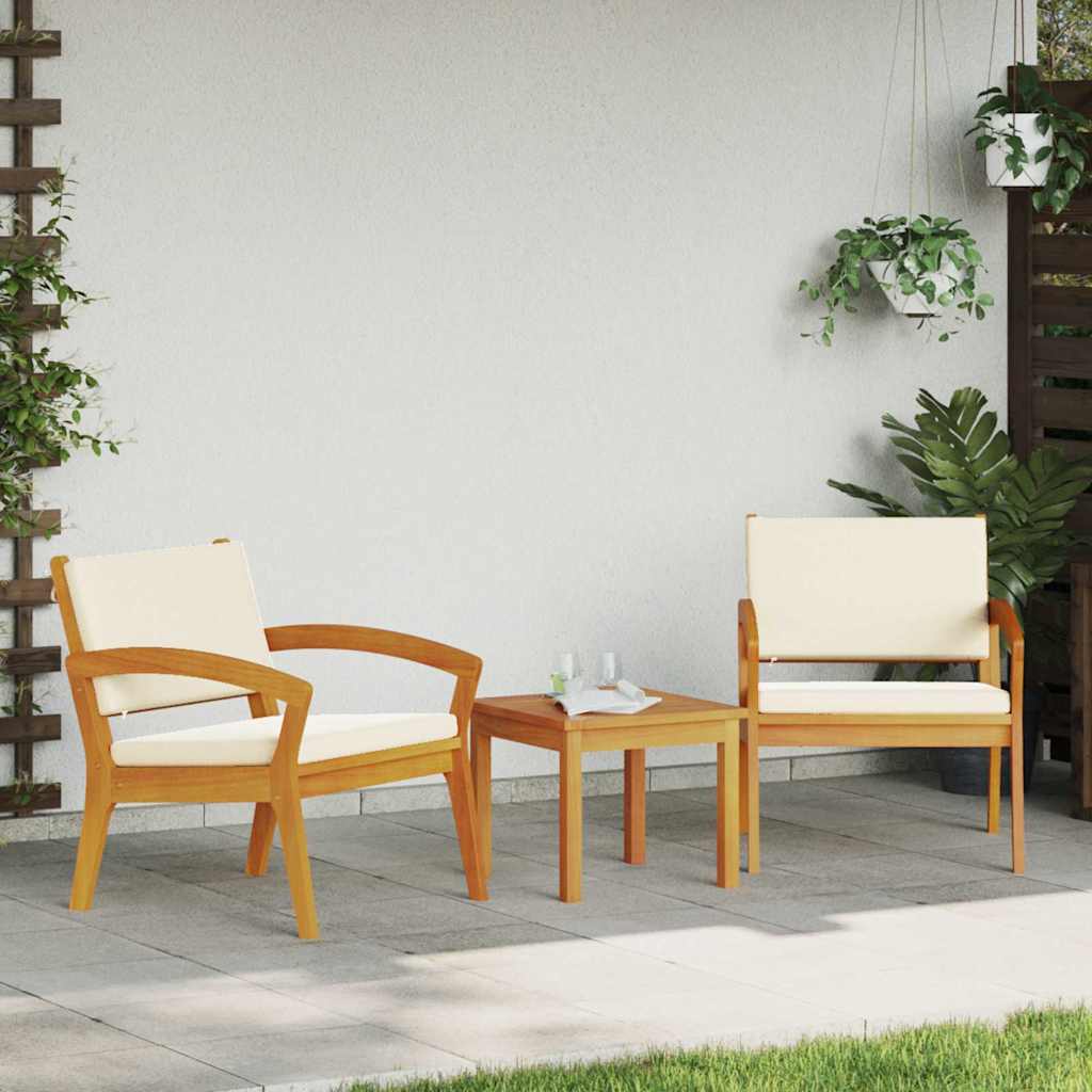 Bistroset med kudde 3 pcs Brun Polyester