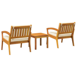 Bistroset med kudde 3 pcs Brun 59,5 x 70,5 x 72,5 cm Polyester