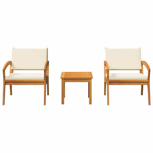 Bistroset med kudde 3 pcs Brun 59,5 x 70,5 x 72,5 cm Polyester