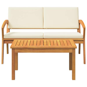 Bistroset med kudde 2 pcs Olivenatur Massivt Akaciaträ