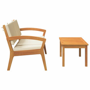 Bistroset med kudde 2 pcs Olivenatur Massivt Akaciaträ