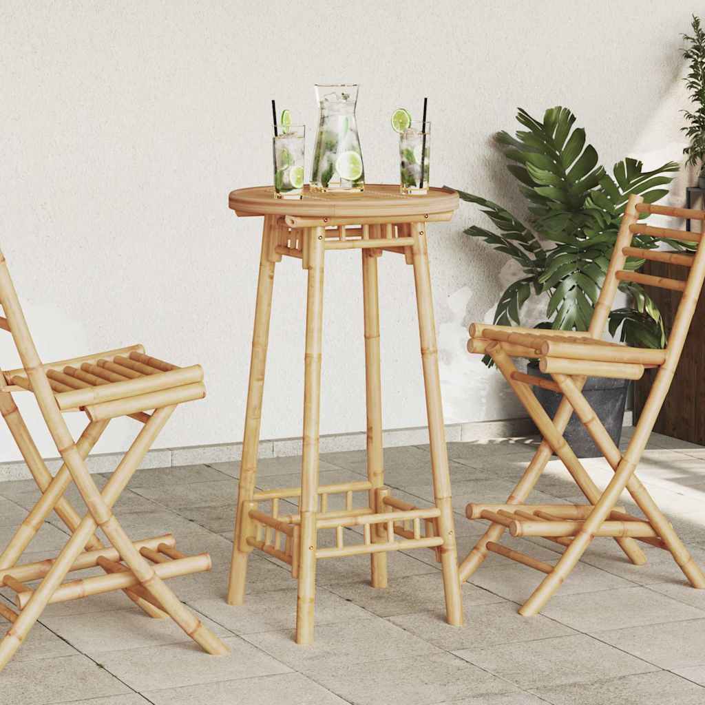 Barbord för utomhusbruk runt Ø55x100 cm bambu