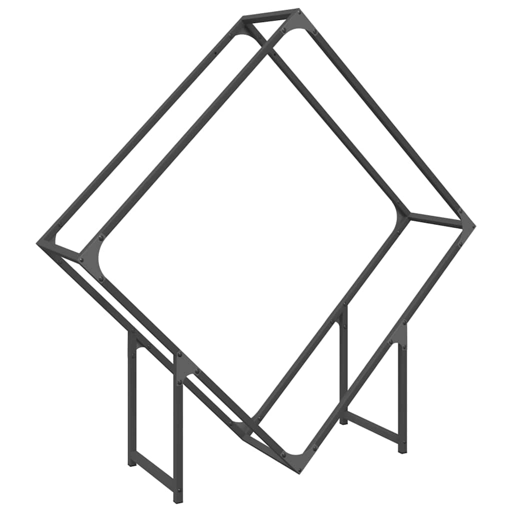 Vedställ svart 100x25x100 cm kallvalsat stål