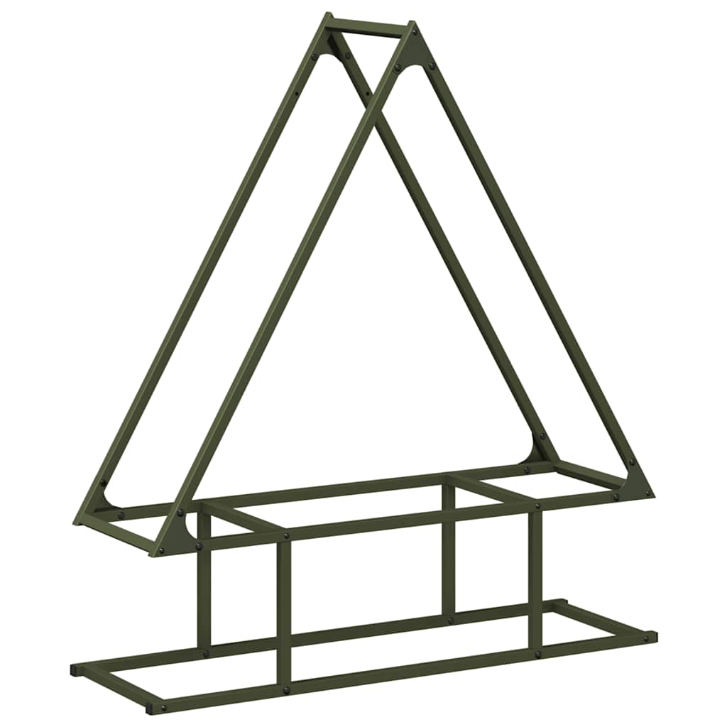 Vedställ olivgrön 80x25x90 cm kallvalsat stål