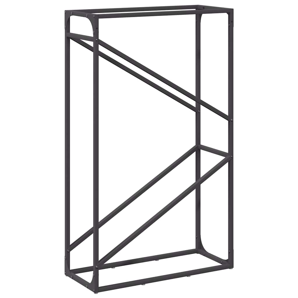 Vedställ svart 60x25x100 cm kallvalsat stål