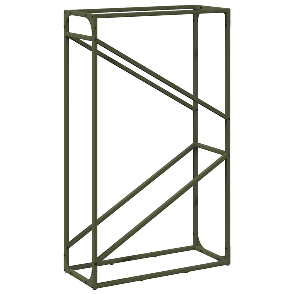 Vedställ olivgrön 60x25x100 cm kallvalsat stål