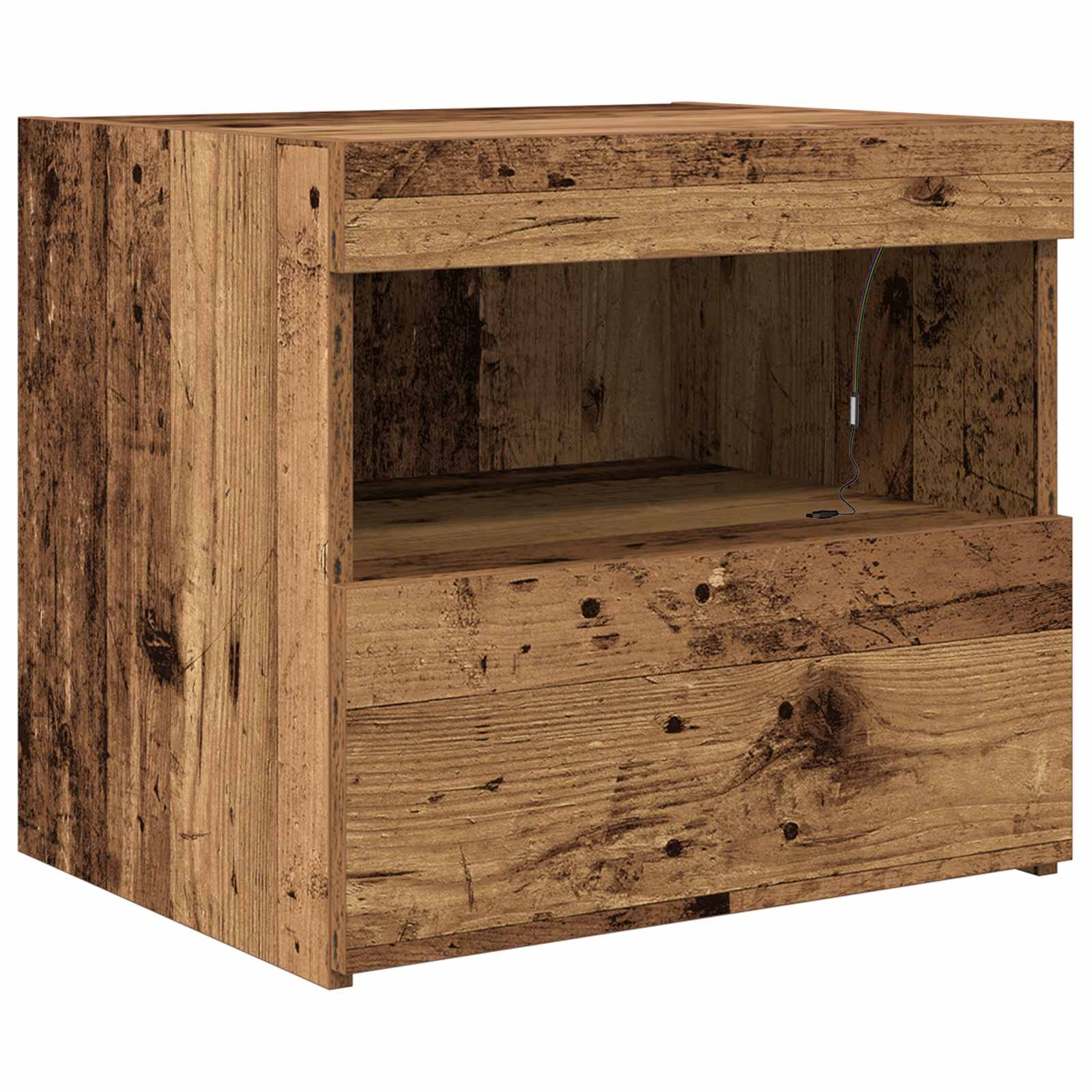 Nattduksbord Gammalt trä 50 x 40 x 45 cm Konstruerat trä
