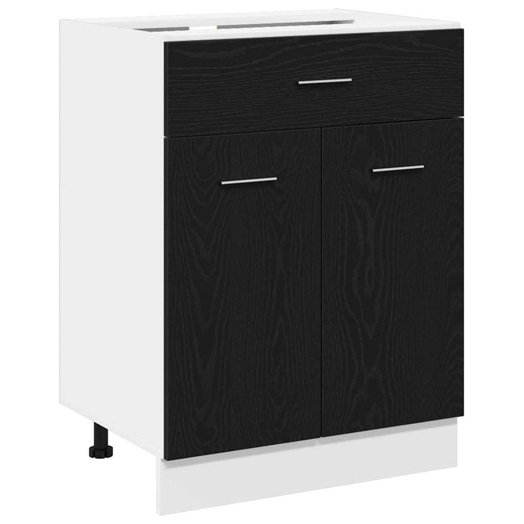 Hängande skåp Svart Ek 60 x 46 x 81,5 cm Konstruerat trä