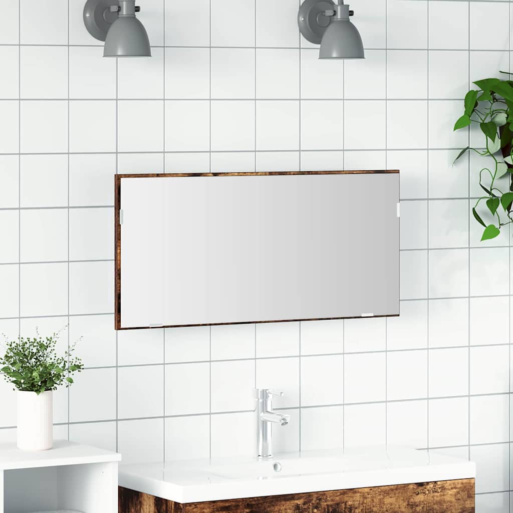 Spegel Brun 80 x 37 cm Glas och konstruerat trä