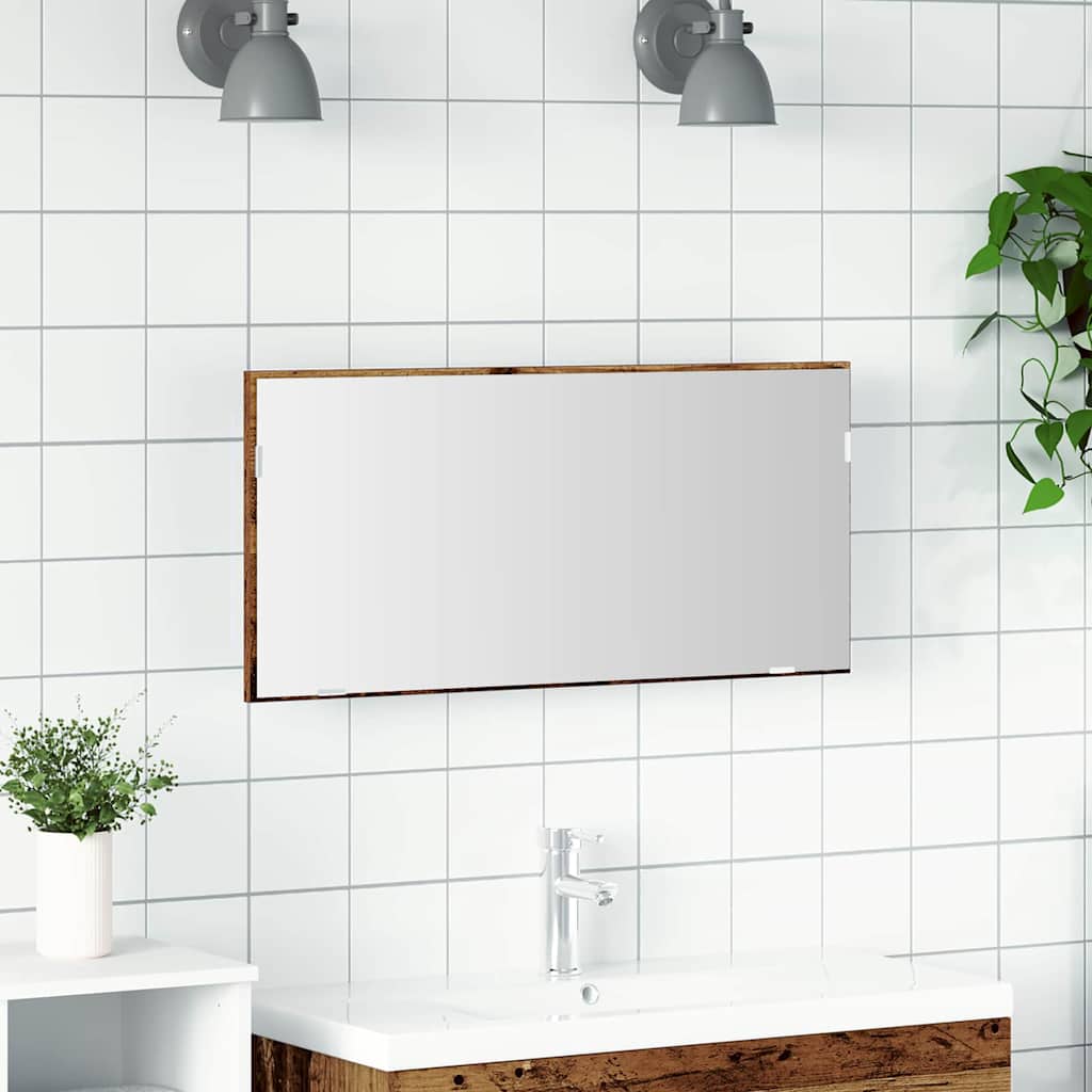 Spegel Gammalt trä 80 x 37 cm Glas och konstruerat trä