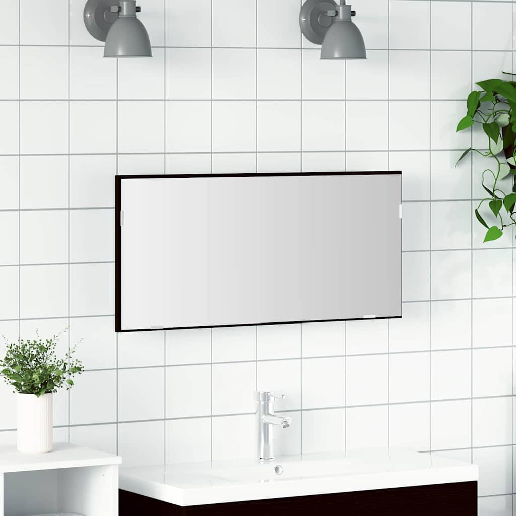 Spegel Svart ek 80 x 37 cm Glas och konstruerat trä